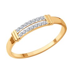 Кольцо из красного золота р. 16,5 Diamant 31-110-01671-1, фианит