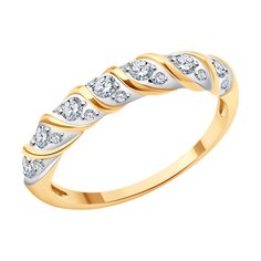 Кольцо из красного золота р. 17,5 Diamant 31-110-02315-1, фианит