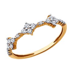 Кольцо из красного золота р. 17,5 Diamant 51-110-02440-1, фианит
