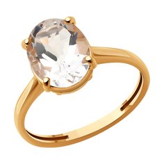 Кольцо из красного золота р. 18 Diamant 51-310-02463-4, эмаль\горный хрусталь