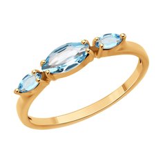 Кольцо из красного золота р. 16 Diamant 51-310-02465-1, топаз