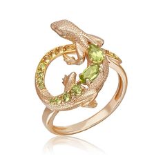 Кольцо из красного золота р. 17,5 PLATINA jewelry 01-5780-00-235-1110, хризолит/цитрин