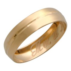 Кольцо обручальное из красного золота р. 20,5 Эстет 01О710162