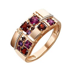 Кольцо из комбинированного золота р. 16 PLATINA jewelry 01-5307-00-257-1111-57, гранат
