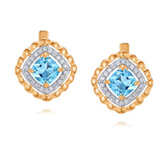 Серьги из красного золота ADAMAS 24041159/01-А50Д-659, фианит/топаз АДАМАС