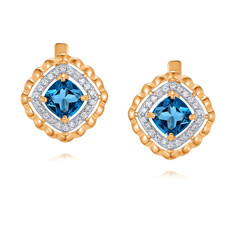 Серьги из красного золота ADAMAS 24041159/01-А50Д-660, фианит/топаз АДАМАС