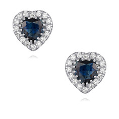 Серьги пусеты из белого золота ADAMAS 21041177/01-А51ДЧ-432, бриллиант/сапфир АДАМАС