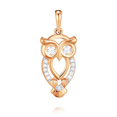 Кулон из красного золота ADAMAS 34041519/01-А50Д-72, фианит АДАМАС