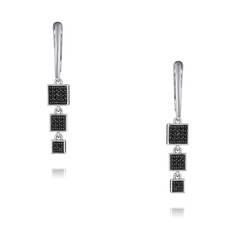 Серьги подвески из белого золота ADAMAS 24041555/01-А51ДЧ-791, фианит АДАМАС
