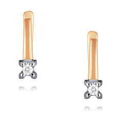 Серьги из красного золота ADAMAS 24041579/01-А50Д-41, бриллиант АДАМАС