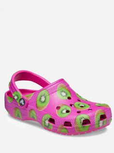 Сабо унисекс Crocs CR208343 розовые, зелёные-KIWI, US 4