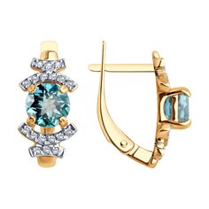 Серьги из красного золота SOKOLOV 728803, фианит\топаз