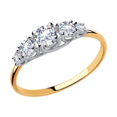 Кольцо из красного золота р. 17,5 Diamant 31-110-00253-1, фианит