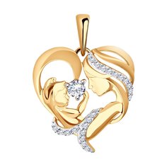 Кулон из красного золота Diamant 31-130-02544-1, фианит