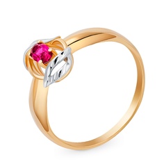 Кольцо из красного золота р. 18 585Gold 199000314, рубин искусственный