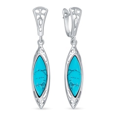 Серьги из серебра 585Gold 702010091, бирюза искусственная