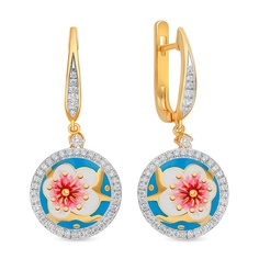 Серьги из серебра 585Gold 702009701, фианит\фианит