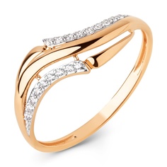 Кольцо из красного золота р. 17,5 585Gold 301012370, фианит