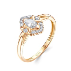 Кольцо из красного золота р. 17,5 585Gold 301012423, фианит