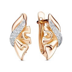 Серьги из красного золота 585Gold 302007266, фианит
