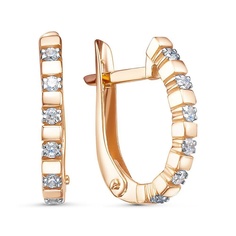 Серьги из красного золота 585Gold 302007269, фианит