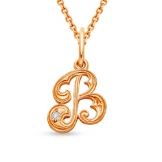 Подвеска из красного золота 585Gold 603005688, фианит