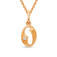 Подвеска из красного золота 585Gold 603005693, фианит