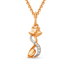 Подвеска из красного золота 585Gold 303003121, фианит