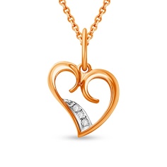 Подвеска из красного золота 585Gold 303003038, фианит