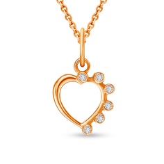 Подвеска из красного золота 585Gold 303003194, фианит