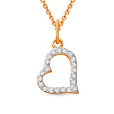 Подвеска из красного золота 585Gold 303003161, фианит