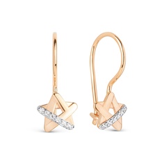 Серьги из красного золота 585Gold 602001764, фианит