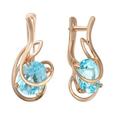 Серьги из красного золота 585Gold 202000141, топаз