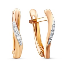 Серьги из красного золота 585Gold 302007258, фианит