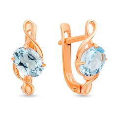 Серьги из красного золота 585Gold 202010684, топаз