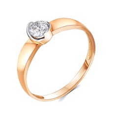 Кольцо из красного золота р. 16 585Gold 301012351, фианит