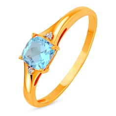 Кольцо из красного золота р. 16,5 585Gold 201015074, топаз\фианит
