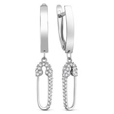 Серьги подвески из серебра VALTERA 119173, фианит