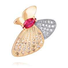 Кулон из желтого золота ADAMAS 34041147/01-А55Д-485, бриллиант/рубин АДАМАС