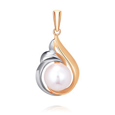 Кулон из красного золота ADAMAS 34041270/01-А50Д-727, жемчуг культивированный АДАМАС