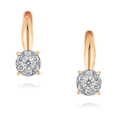 Серьги из красного золота ADAMAS 24041425/01-А50Д-41, бриллиант АДАМАС
