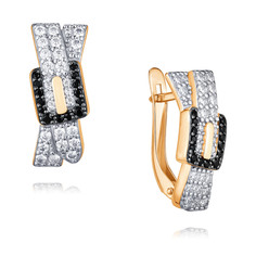 Серьги из красного золота ADAMAS 24041594/01-А50ДЧ-719, шпинель нано/фианит АДАМАС
