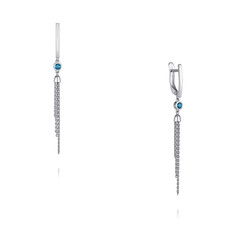 Серьги подвески из белого золота ADAMAS 24041651/01-А51Д-660, топаз АДАМАС