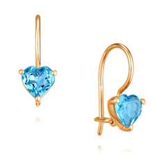 Серьги из красного золота ADAMAS 23041653/01-А50-659, топаз АДАМАС