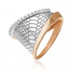 Кольцо из комбинированного золота р. 18,5 PLATINA jewelry 01-5714-00-401-1111, фианит