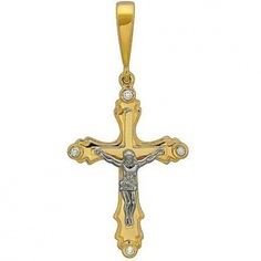 Кулон из комбинированного золота Эстет 01Р660607Ж, бриллиант