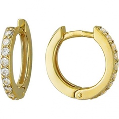 Серьги конго из желтого золота Эстет 01С135000, фианит