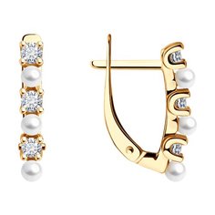 Серьги из серебра Diamant 93-320-01956-1, фианит/жемчуг культивированный