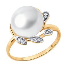 Кольцо из серебра Diamant 93-310-01943-1, фианит/жемчуг культивированный