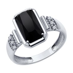 Кольцо из серебра р. 17 Diamant 94-310-02084-1, фианит\агат